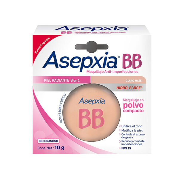 POLVO COMPACTO ASEPXIA BB CLARO MATE