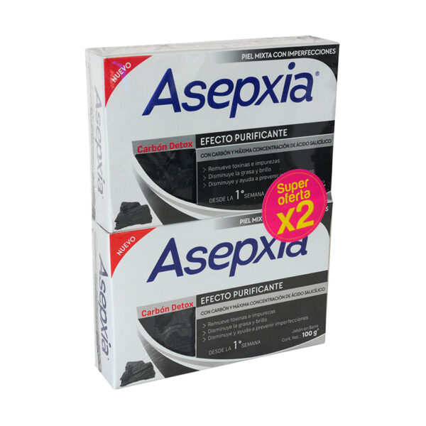 2 JABON ASEPXIA CARBON BARRA 100 GR.(SF)