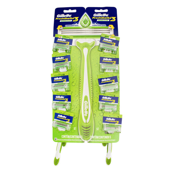 MAQ.PRESTOBARBA GILLETTE 3 SEN.CAR.10UDS