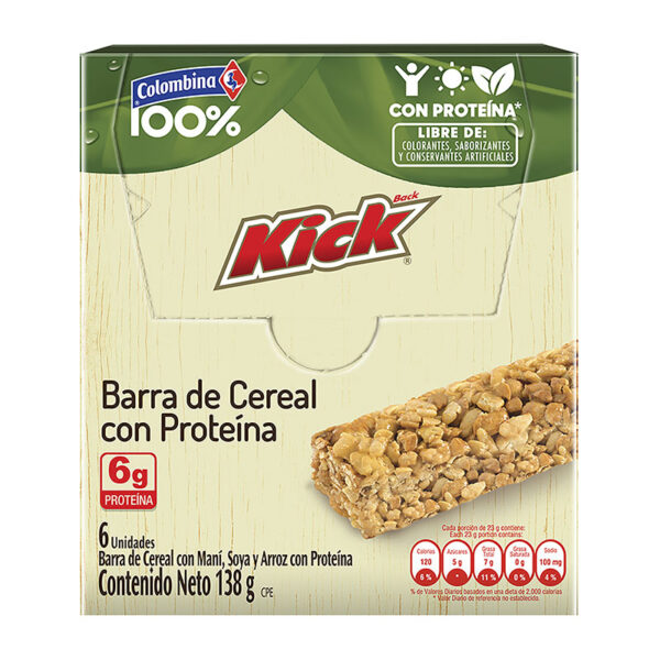 KICK BARRA CEREAL PROTEINA 6 UNIDADES