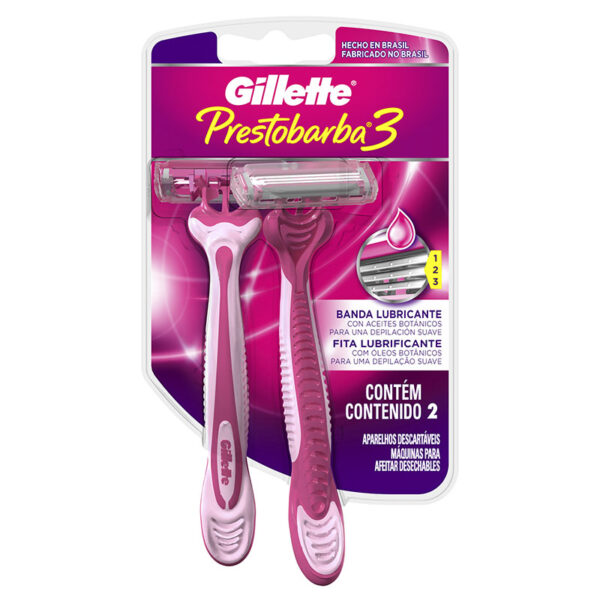 MAQ.PRESTOBARBA 3 MUJER X 2 UDS