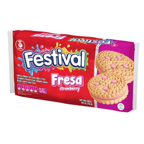 GALLETAS FESTIVAL FRESA 12 PAQ.6 UDS
