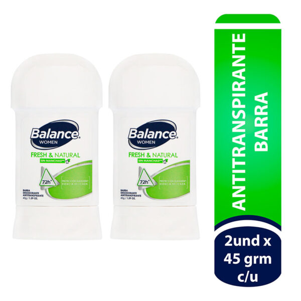 2 DTE.BALANCE BARRA FRESH NAT.45GR M P.E