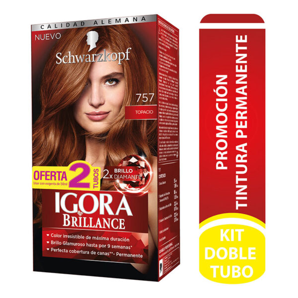 IGORA KIT BRILLA 757 PROM.2TUBOS TOPACIO