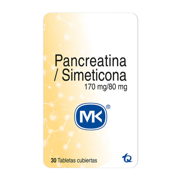 PANCREATINA SIMETICONA 30 GRAGEAS MK