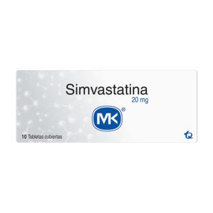 SIMVASTATINA 20 MG 10 TABLETAS MK