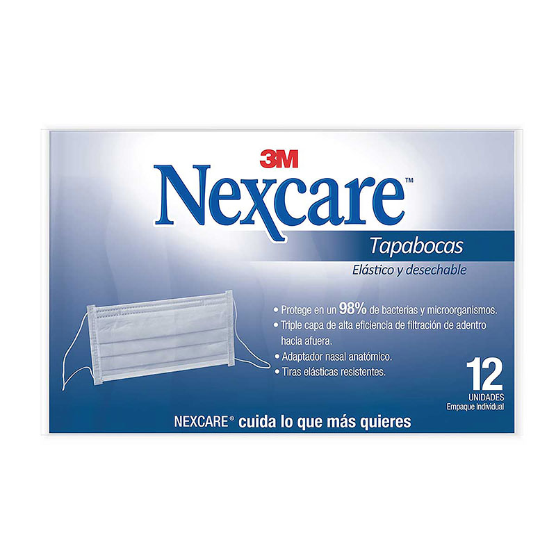 TAPABOCA DESECHABLES NEXCARE 3M 12 UDS