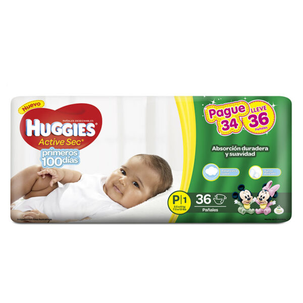 PAN.HUGGIES ACTIVE SEC PEQ.36 UDS