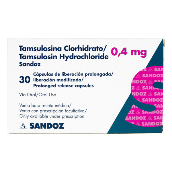 TAMSULOSINA 0.4 MG 30 CAPSULAS SANDOZ