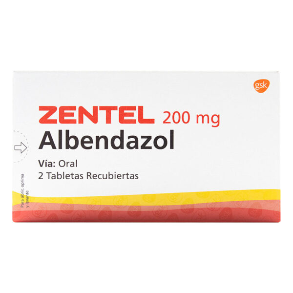 ZENTEL 200 MGS 2 TABLETAS