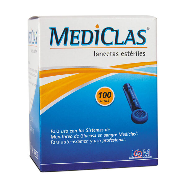 LANCETAS GLUCOMETRIA MEDICLAS 100 UDS IC