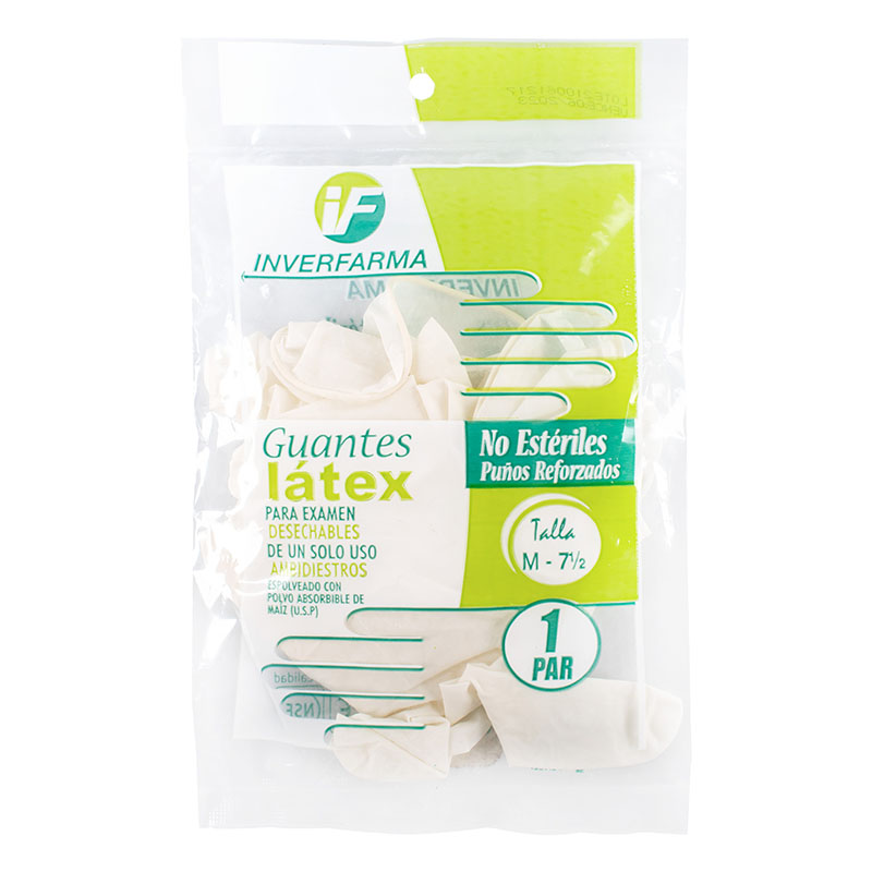 GUANTE LATEX EXAMEN INVERF.M 2 UDS