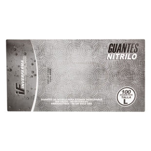 GUANTE DE NITRILO NEGRO L 100 UDS INVER.